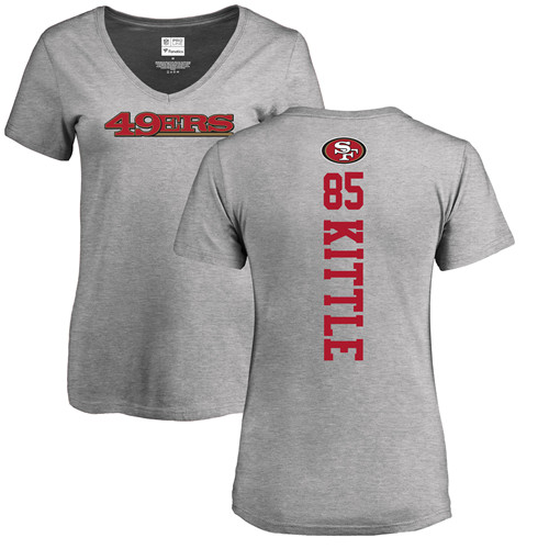 San Francisco 49ers Ash Women George Kittle Backer #85 NFL T Shirt->san francisco 49ers->NFL Jersey